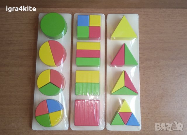 НОВО! Големи Дървени геометрични фигури в 3 плоскости, снимка 6 - Образователни игри - 25003202