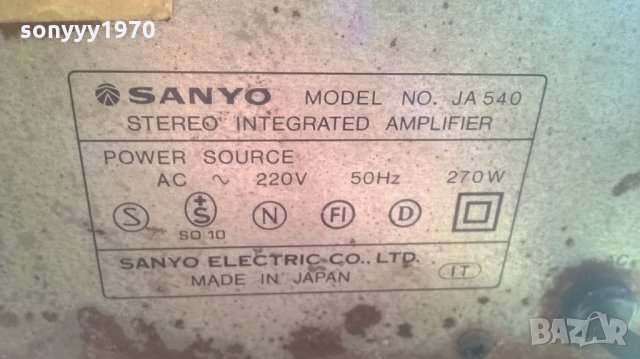 sanyo ja-540-amplifier-japan-за ремонт/части-внос швеицария, снимка 13 - Ресийвъри, усилватели, смесителни пултове - 23920176