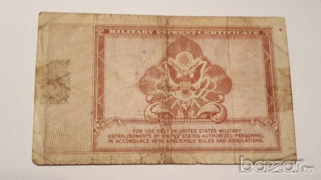 USA $ 1 Dollar Military Payment Certificates serial 472, снимка 4 - Нумизматика и бонистика - 20226846