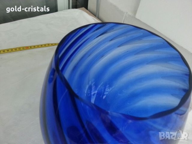 Кристална купа ваза чаша кобалт , снимка 7 - Антикварни и старинни предмети - 23822318