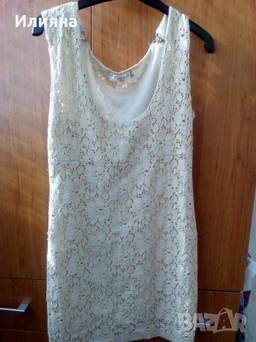  Дантелена къса елегантна рокля, размер М, снимка 1 - Рокли - 21500519