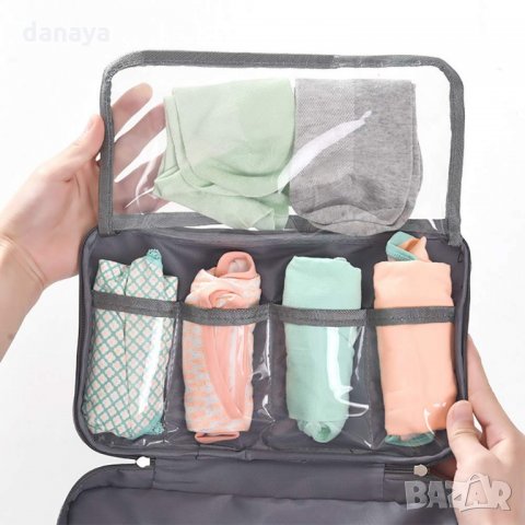 816 Органайзер за бельо несесер за пътуване чанта за сутиени с много отделения, снимка 9 - Чанти - 24627021