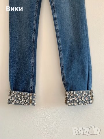 дънки Liu Jo с камъни и перли, снимка 3 - Дънки - 24948242