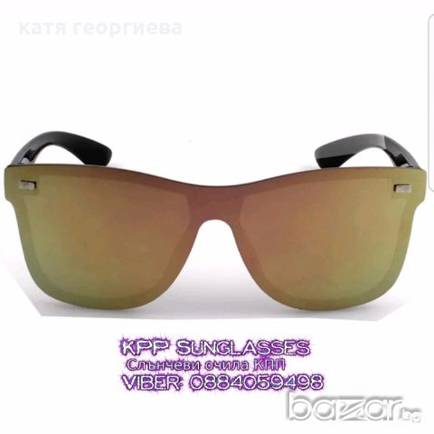 унисекс слънчеви очила тип маска златисти, снимка 3 - Слънчеви и диоптрични очила - 18430365