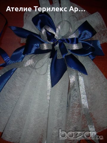 КОМПЛЕКТ ЗА КРЪЩЕНЕ В БЯЛО И КРАЛСКО СИНЬО, снимка 8 - Подаръци за кръщене - 19652567