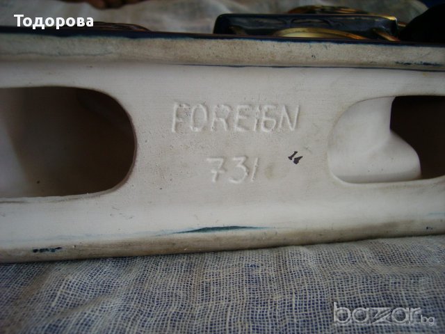 Стар голям порцеланов каминен часовник, снимка 5 - Антикварни и старинни предмети - 15647420