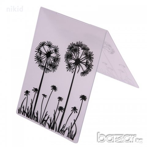 Глухарчета пластична пластмасова папка за релеф двойна слепваща текстура за фондан и scrapbook