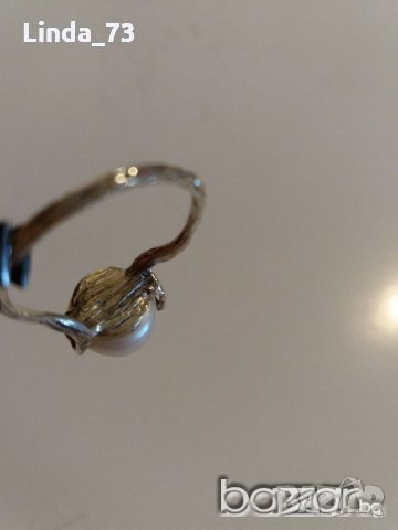 Среб.пръстен-с бяла перла-проба-925. Закупен от Италия., снимка 10 - Пръстени - 21741145
