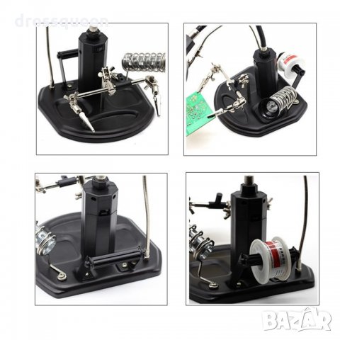 802 Настолна лампа с лупа трета ръка и стойка за запояване , снимка 18 - Други стоки за дома - 25078599