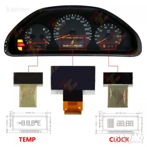 LCD Display Дисплей за Километраж  Мерцедес MERCEDES C E CLK SLК, снимка 2 - Части - 24616589