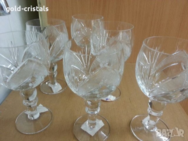  кристални чаши Рамона за вино вода уиски ракия коняк , снимка 5 - Антикварни и старинни предмети - 25654904