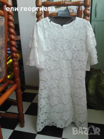 Бяла дантелена рокля - 60%, снимка 2 - Детски рокли и поли - 22114854