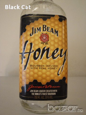 Празна колекционерска бутилка / шише от бърбън уиски Jim Beam Bourbon Honey, картонена кутия,алкохол, снимка 4 - Други ценни предмети - 10255680