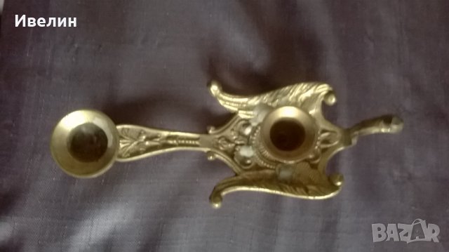 ретро свещник от месинг, снимка 2 - Антикварни и старинни предмети - 23438870