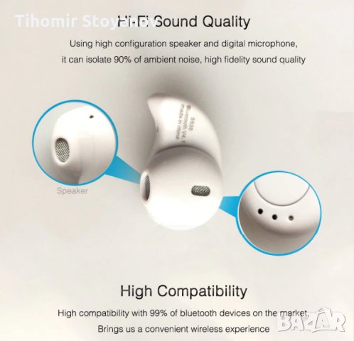 Безжична блутут слушалка за телефон смартфон Hands Free Bluetooth , снимка 3 - Слушалки, hands-free - 22965131