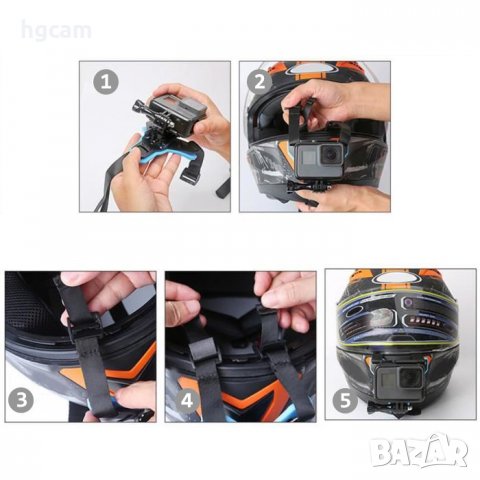 Стойка за мотокаска Chin Mount за GoPro Hero 13/12/11/10/9/8/7/6/5/4/3+/3/2/1 | HDCAM.BG, снимка 8 - Камери - 25712262