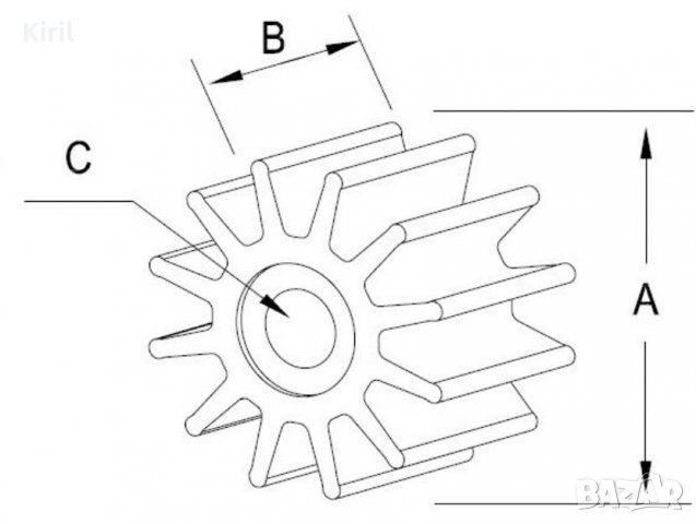 	ВОДНА ПОМПА ИМПЕЛЕР ЗА Suzuki 2 - 4Stroke 20 к.с. 25 к.с. 30HP 35 40 НР 50