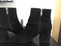 маркови кожени ботуши ZARA Trafaluc Black Suede Boots, снимка 5