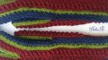 Плетени ръкавици ,,Зимни - сини с бордо горница и зелен контур", снимка 10