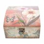 Комплект от 2бр. дървени кутии с цветен принт - цветя и пеперуди. , снимка 2