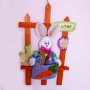 Великденска украса за стена Табелка за врата великденски заек с торба, снимка 3