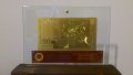 Сувенири 50 златни лева банкноти в стъклена поставка и масивно дърво + Сертификат, снимка 7