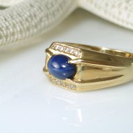 златен пръстен със ЗВЕЗДЕН САПФИР 4.94 грама, снимка 3 - Пръстени - 18161668