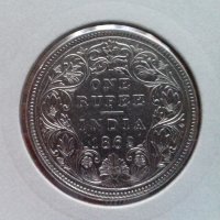 Монета Британска  Индия 1 Рупия 1862 г. /1, снимка 1 - Нумизматика и бонистика - 22743061
