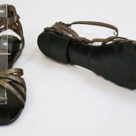 Естествена кожа, дамски сандали цвят бронз, снимка 3 - Сандали - 17553612