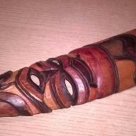 Африканска дървена маска-28х8см-внос швеицария, снимка 3 - Антикварни и старинни предмети - 17393806