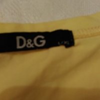 100% ОРИГИНАЛНА  жълта тениска на D&G, снимка 4 - Тениски - 20803457