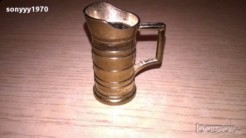 миниатюра ретро колекция-халба -мед/месинг-5х4х2.5см-внос швеицария, снимка 1