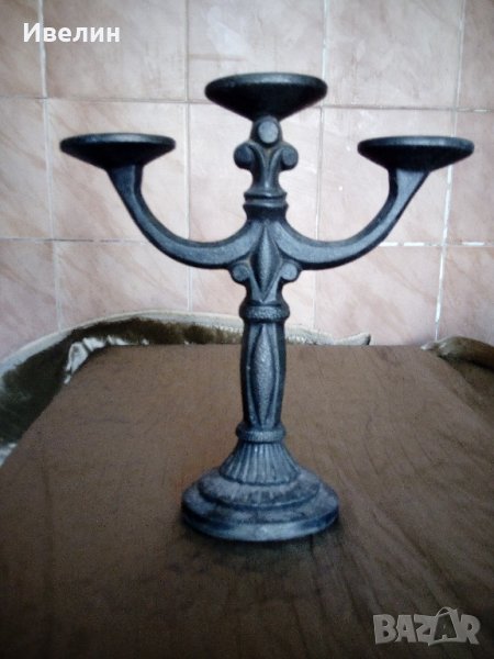 стар метален свещник, снимка 1