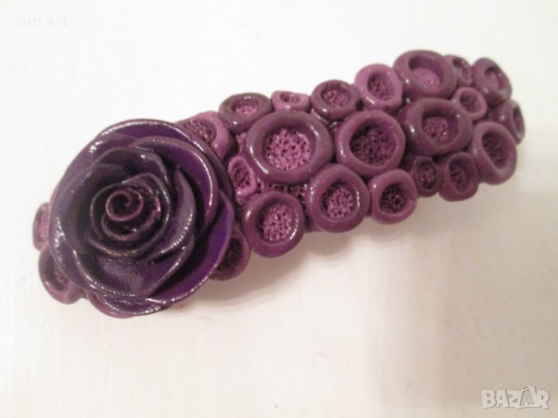 Шнола за коса с роза-hand made , снимка 1