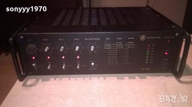 monacor pa-1202 profi power amplifier-mono-внос швеицария, снимка 6 - Ресийвъри, усилватели, смесителни пултове - 23615485