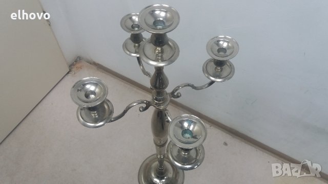 Красив метален свещник за под петица , снимка 3 - Антикварни и старинни предмети - 25634589