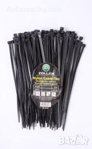 Пластмасови скоби ZOLLEX – размер 7,6 X 400 черни 100бр., снимка 2 - Аксесоари и консумативи - 23651605