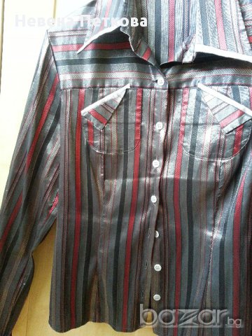 Дамска риза от сатен интересен дизайн, снимка 3 - Ризи - 12015983