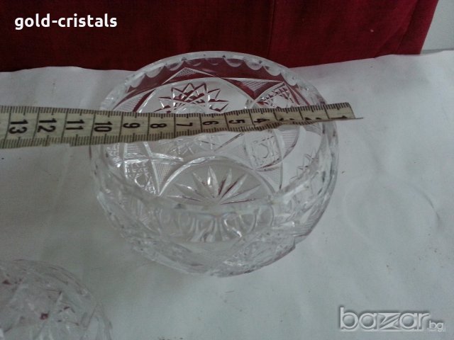 кристална купа с капак , снимка 4 - Антикварни и старинни предмети - 19785606