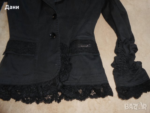 Дамско  черно сако с дантела Енита, снимка 11 - Сака - 23181031