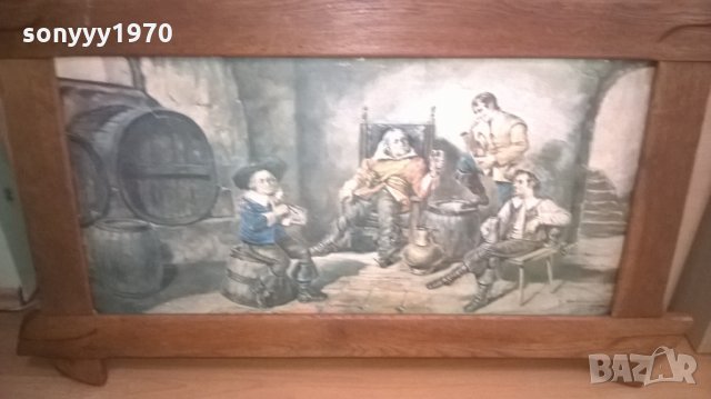 картина-106х66см-дървена рамка-наздравица-внос германия, снимка 3 - Колекции - 25977299