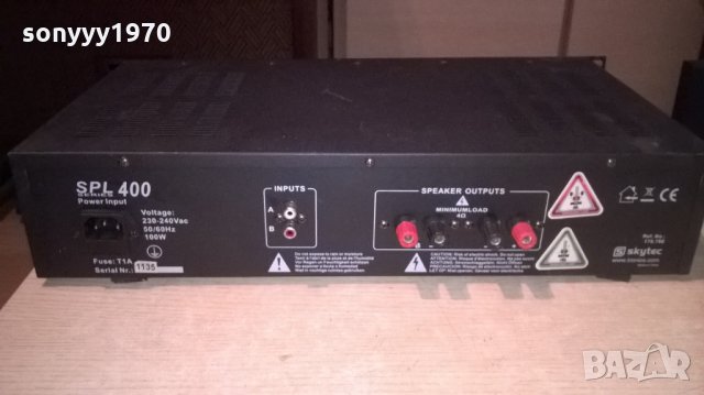 skytec spl400 stereo amplifier-внос швеицария, снимка 17 - Ресийвъри, усилватели, смесителни пултове - 22600320