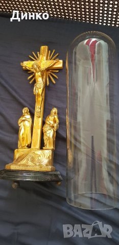 Домашен олтар от 19век  под стъклен купол, снимка 4 - Антикварни и старинни предмети - 24881160