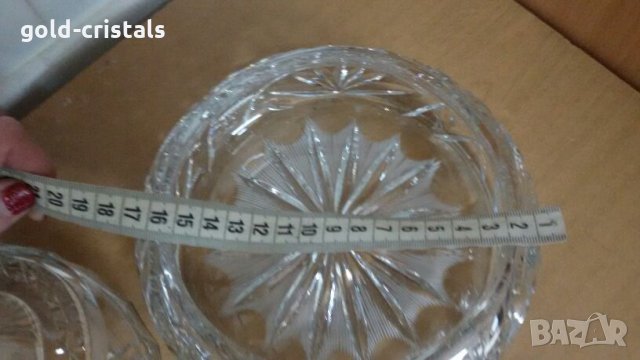 кристална купа бонбониера с капак , снимка 9 - Антикварни и старинни предмети - 23999055
