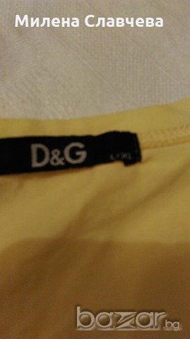 100% ОРИГИНАЛНА  жълта тениска на D&G, снимка 4 - Тениски - 20803457