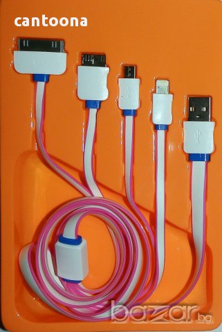 USB зарядно 4 в 1 - IPhone 4, iPhone 6, micro USB, data cable micro USB, снимка 2 - Калъфи, кейсове - 13519073