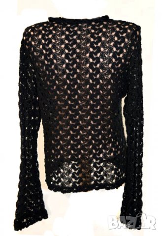Дамска блуза черна, снимка 2 - Блузи с дълъг ръкав и пуловери - 23444979