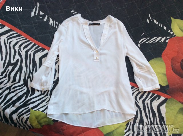 дамска бяла риза Зара, снимка 2 - Ризи - 16630946