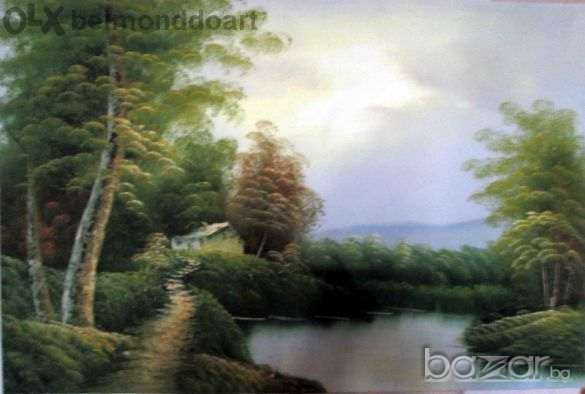 -20 %Kартини  90 х 120 см.рамкирани рисувани с маслени бои върху платно ,бартер за лаптоп, снимка 6 - Картини - 20692089