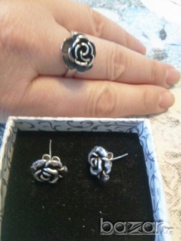 Сребърен лот Рози, снимка 4 - Бижутерийни комплекти - 20861700